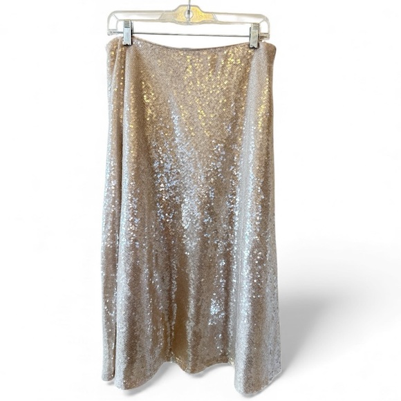 Vince Camuto Women’s Metallic Bias Cut A-Line Sequin Skirt - Picture 3 of 6